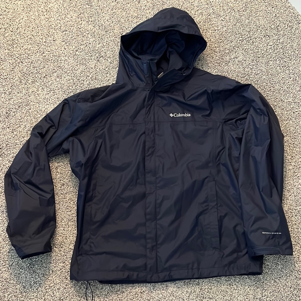 Men's Columbia Omni-Tech™ Ampli-Dry™ Rain Shell Jacket.  Navy blue, XL